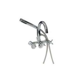 Barclay Tub Diverter Faucet with Hand Shower and Metal Cross Handles 