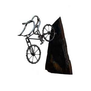  Mountain Biker Wall Rock Sculpture