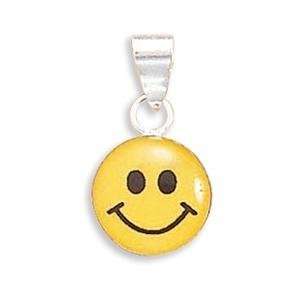    Smiley Face Sterling Silver Pendant Necklace, 18IN Jewelry