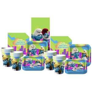  The Smurfs Party Kit for 16 Guests with Tablecover Toys 