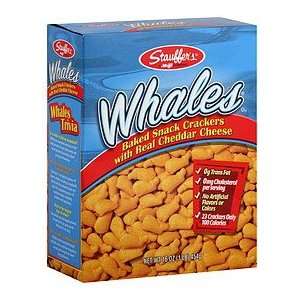 Stauffers Whales Baked Snack Crackers with Real Cheddar Cheese 16 Oz 