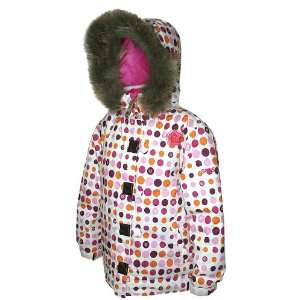 Sessions Sweetie Snowboard Jacket Pop Pink Dots Youth Sz L  