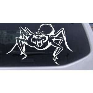 White 24in X 14.4in    Spider Animals Car Window Wall Laptop Decal 