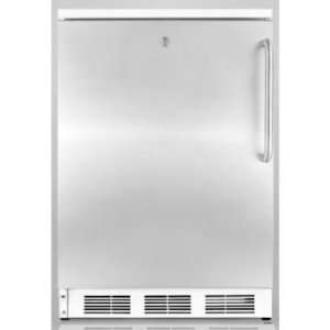  Refrigerator with Adjustable Wire Shelves, Stainless steel door 