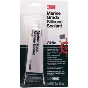 3M Marine Grade Silicone Sealant   Clear 3oz Tube Clear  