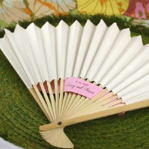 White Paper Fans Summer Wedding Party Favors  