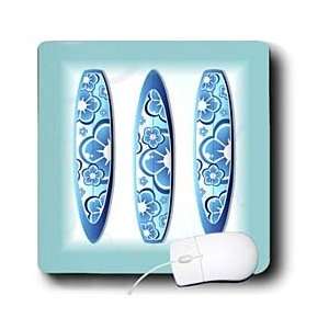   Sports   3 Framed Turquoise Surf Boards   Mouse Pads Electronics