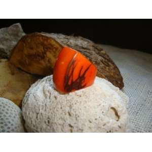 Tagua Nut Ring Orange