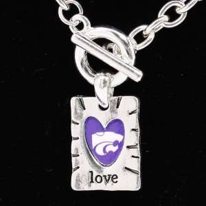  NCAA Kansas State Wildcats Team Color Love Necklace 