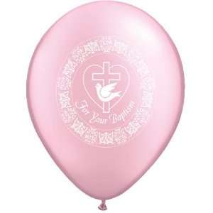  11 Inch Pink Baptism Latex Balloons Toys & Games