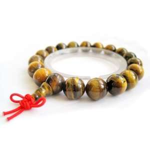    Genuine Tiger Eye Stone 10mm Bead Beaded Stretch Bracelet Jewelry