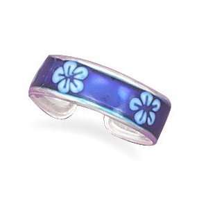  Blue Flower Epoxy Toe Ring Jewelry