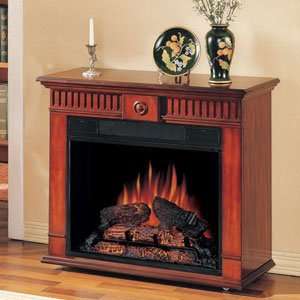   Flame Strasburg Vintage Cherry Fireplace with Casters