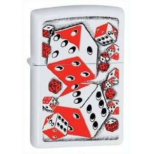  Dicey Zippo Lighter, White Matte