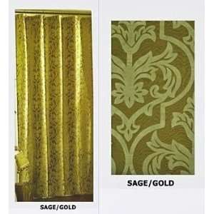   Gates Satin & Velvet Shower Curtain   Sage Gold