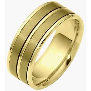   Double Bar 14 Karat Yellow Gold Wedding Band   4.25 