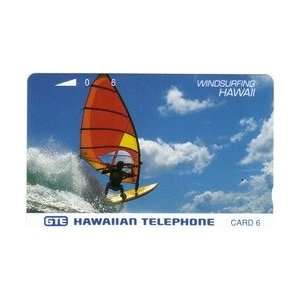 Collectible Phone Card 6u Windsurfing Hawaii   Blue Lettering on 