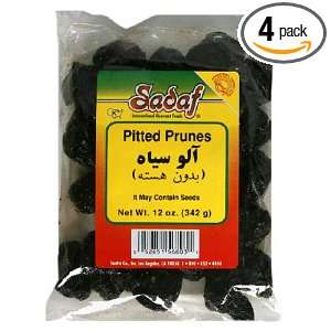 Sadaf Pitted Prunes Black, 12 Ounce Packages (Pack of 4)  